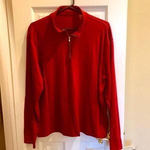 Merino wool custom maroon half zip up pull over thin material medium large shirt